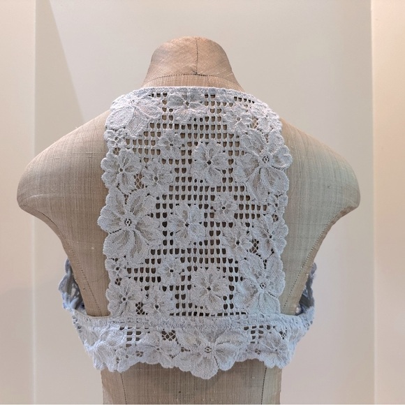 Aerie Padded Wireless Lace Cami Tank Bra Bralette in Light Blue‎ - Picture 4 of 9